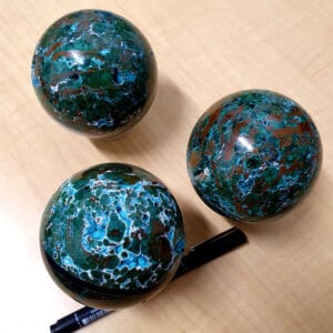 malachite-chrysocolla-jasper sphere samples